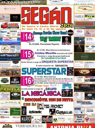 Fechas, información, programa, cartel, imágenes, mapa y ubicación de Santa María de Segán (2026) en O Saviñao