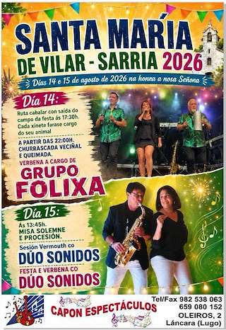 Fechas, información, programa, cartel, imágenes, mapa y ubicación de Santa María de Vilar  (2026)  en  Sarria