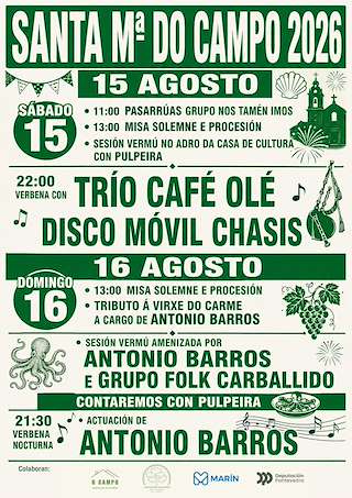 Fechas, información, programa, cartel, imágenes, mapa y ubicación de Santa María do Campo (2026) en Marín