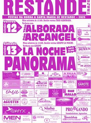 Fechas, información, programa, cartel, imágenes, mapa y ubicación de Santa María e o Santísimo Sacramento de Restande  en  Trazo