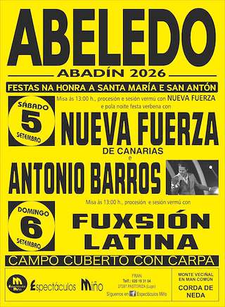 Fechas, información, programa, cartel, imágenes, mapa y ubicación de Santa María e San Antonio de Abeledo (2026) en Abadín