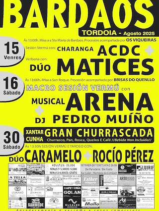 Fechas, información, programa, cartel, imágenes, mapa y ubicación de Santa María e San Roque de Bardaos   en  Tordoia