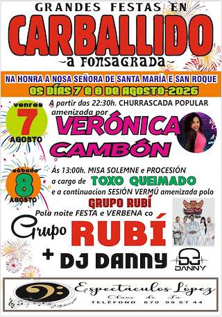 Fechas, información, programa, cartel, imágenes, mapa y ubicación de Santa María e San Roque de Carballido (2026)  en  A Fonsagrada