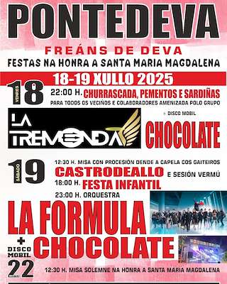 Fechas, información, programa, cartel, imágenes, mapa y ubicación de Santa María Magdalena de Freáns  en  Pontedeva