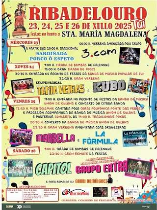 Fechas, información, programa, cartel, imágenes, mapa y ubicación de Santa María Magdalena de Ribadelouro  en  Tui