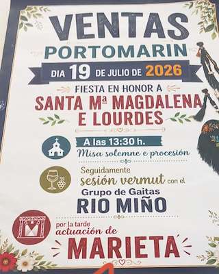 Fechas, información, programa, cartel, imágenes, mapa y ubicación de Santa María Magdalena e Lourdes de Ventas  (2026)  en  Portomarín
