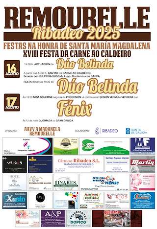 Fechas, información, programa, cartel, imágenes, mapa y ubicación de Santa María Magdalena - XVIII Festa da Carne ao Caldeiro de Remourelle  en  Ribadeo