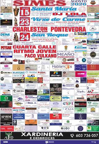 Fechas, información, programa, cartel, imágenes, mapa y ubicación de Santa María, Virxe do Carme y San Roque de Simes  (2026) en Meaño