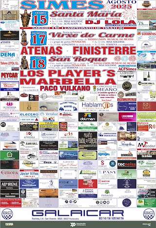 Fechas, información, programa, cartel, imágenes, mapa y ubicación de Santa María, Virxe do Carme y San Roque de Simes   en  Meaño