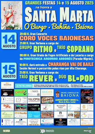 Fechas, información, programa, cartel, imágenes, mapa y ubicación de Santa Marta de Baiña   en  Baiona