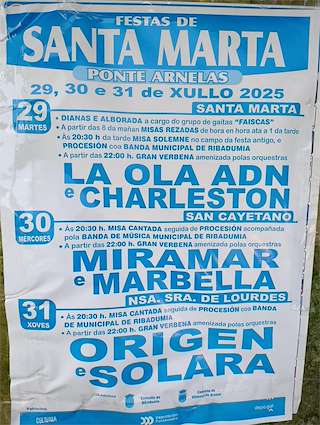 Fechas, información, programa, cartel, imágenes, mapa y ubicación de Santa Marta de Ponte Arnelas  en  Vilanova de Arousa