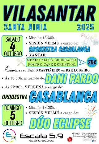 Fechas, información, programa, cartel, imágenes, mapa y ubicación de Santa Minia  en  Vilasantar
