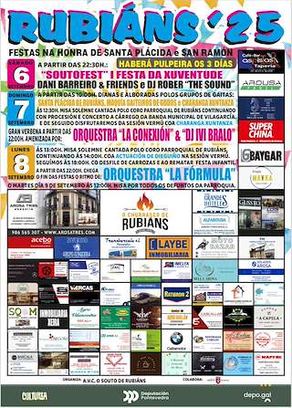Fechas, información, programa, cartel, imágenes, mapa y ubicación de Santa Plácida y San Ramón de Rubiáns  en  Vilagarcía de Arousa