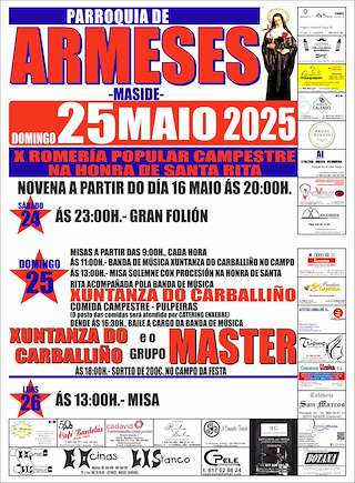 Fechas, información, programa, cartel, imágenes, mapa y ubicación de Santa Rita de Armeses  en  Maside