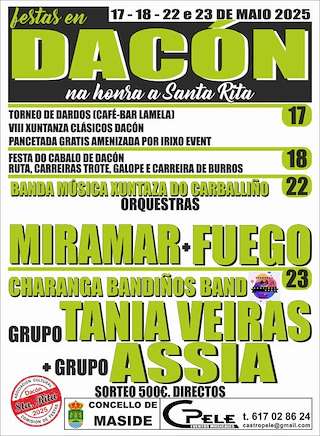 Fechas, información, programa, cartel, imágenes, mapa y ubicación de Santa Rita de Dacón  en  Maside