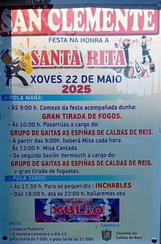 Fechas, información, programa, cartel, imágenes, mapa y ubicación de Santa Rita de San Clemente (2026)  en  Caldas de Reis