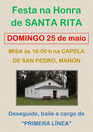 Fechas, información, programa, cartel, imágenes, mapa y ubicación de Santa Rita  en  Mañón