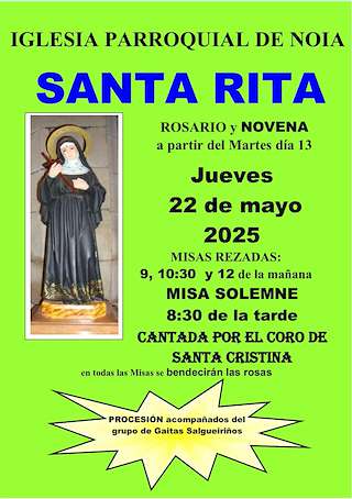 Fechas, información, programa, cartel, imágenes, mapa y ubicación de Santa Rita  en  Noia