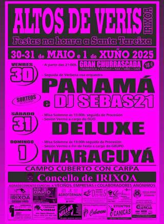 Fechas, información, programa, cartel, imágenes, mapa y ubicación de Santa Teresa de Altos de Verís  en  Irixoa