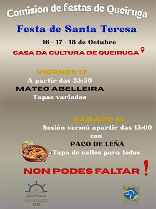 Fechas, información, programa, cartel, imágenes, mapa y ubicación de Santa Teresa de Queiruga (2025)  en  Porto do Son