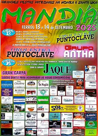 Fechas, información, programa, cartel, imágenes, mapa y ubicación de Santa Uxía de Mandiá  en  Ferrol