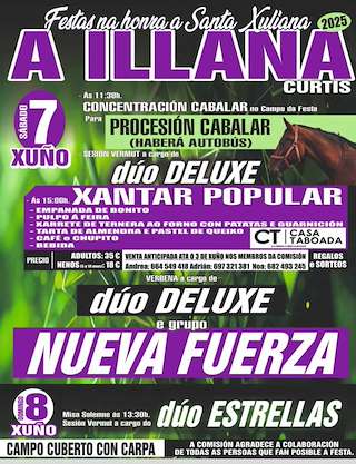 Fechas, información, programa, cartel, imágenes, mapa y ubicación de Santa Xuliana de A Illana  en  Curtis