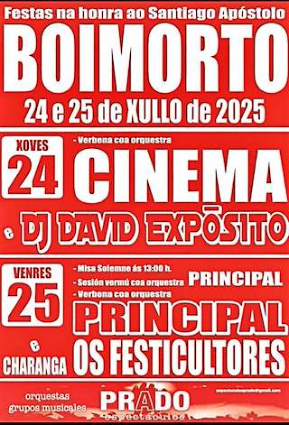 Fechas, información, programa, cartel, imágenes, mapa y ubicación de Santiago Apóstol  en  Boimorto