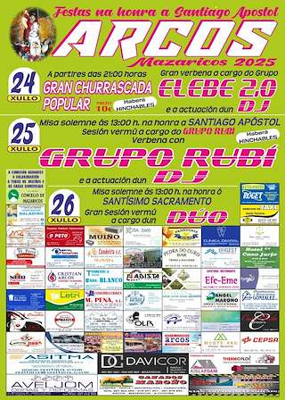 Fechas, información, programa, cartel, imágenes, mapa y ubicación de Santiago Apóstol de Arcos  en  Mazaricos