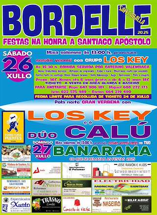 Fechas, información, programa, cartel, imágenes, mapa y ubicación de Santiago Apóstol de Bordelle  en  Vilalba