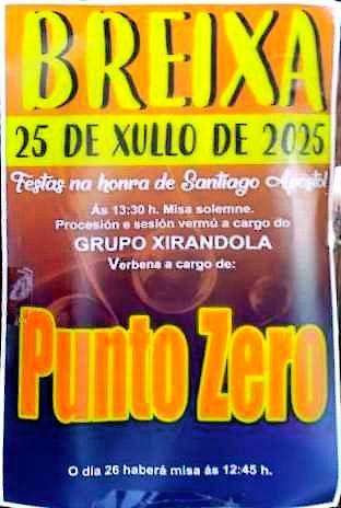 Fechas, información, programa, cartel, imágenes, mapa y ubicación de Santiago Apóstol de Breixa  en  Silleda