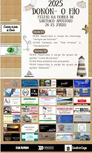 Fechas, información, programa, cartel, imágenes, mapa y ubicación de Santiago Apostol de Donón  en  Cangas