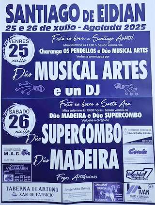 Fechas, información, programa, cartel, imágenes, mapa y ubicación de Santiago Apóstol de Eidián (2026)  en  Agolada