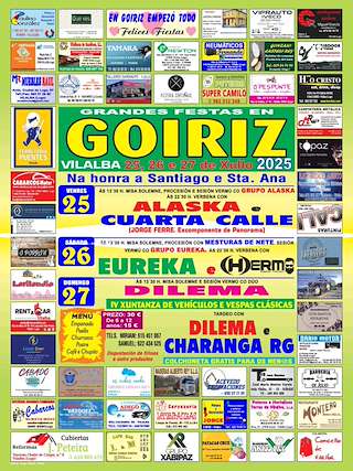 Fechas, información, programa, cartel, imágenes, mapa y ubicación de Santiago Apóstol de Goiriz  en  Vilalba