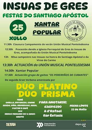 Fechas, información, programa, cartel, imágenes, mapa y ubicación de Santiago Apóstol de Ínsuas de Gres   en  Vila de Cruces