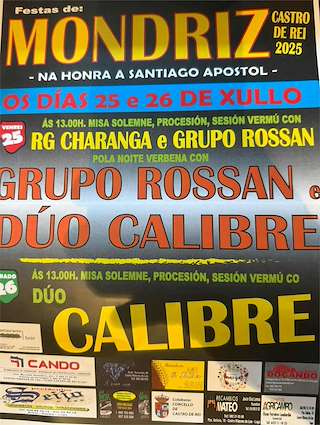 Fechas, información, programa, cartel, imágenes, mapa y ubicación de Santiago Apóstol de Mondriz  en  Castro de Rei