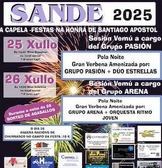 Fechas, información, programa, cartel, imágenes, mapa y ubicación de Santiago Apóstol de Sande  en  A Capela