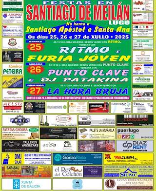Fechas, información, programa, cartel, imágenes, mapa y ubicación de Santiago Apóstol e Santa Ana de Meilán  en  Lugo