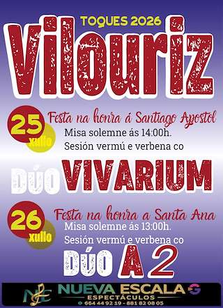 Fechas, información, programa, cartel, imágenes, mapa y ubicación de Santiago Apóstol e Santa Ana de Vilouriz  (2026)  en  Toques