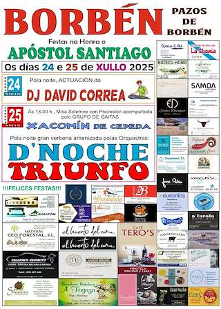 Fechas, información, programa, cartel, imágenes, mapa y ubicación de Santiago Apóstol   en  Pazos de Borbén