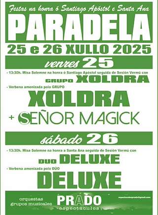 Fechas, información, programa, cartel, imágenes, mapa y ubicación de Santiago Apóstol y Santa Ana de Paradela  en  Curtis