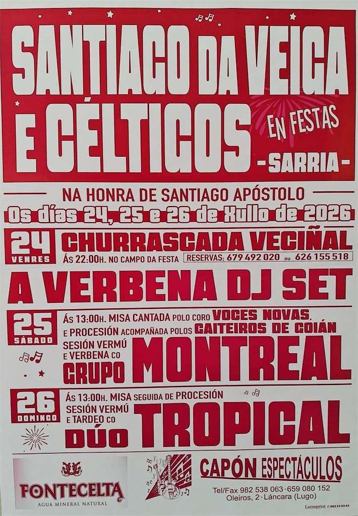 Santiago Apóstolo da Veiga y Céltigos (2026) en Sarria