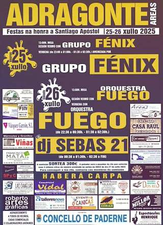 Fechas, información, programa, cartel, imágenes, mapa y ubicación de Santiago Apóstolo de Adragonte  en  Paderne