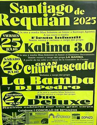Fechas, información, programa, cartel, imágenes, mapa y ubicación de Santiago Apóstolo de Requián  en  Betanzos