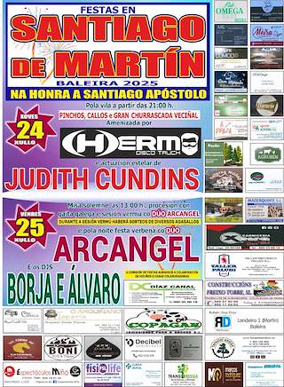 Fechas, información, programa, cartel, imágenes, mapa y ubicación de Santiago Apostolo de Santiago de Martín  en  Baleira