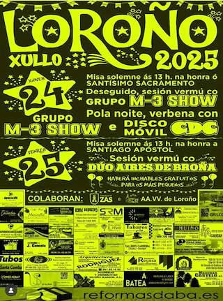 Fechas, información, programa, cartel, imágenes, mapa y ubicación de Santiago Apóstolo y Santísimo Sacramento de Loroño  en  Zas