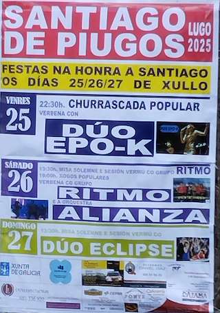 Fechas, información, programa, cartel, imágenes, mapa y ubicación de Santiago de Piugos  en  Lugo