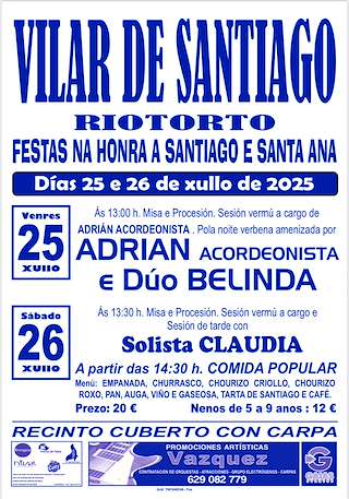 Fechas, información, programa, cartel, imágenes, mapa y ubicación de Santiago e Santa Ana de Vilar de Santiago  en  Riotorto