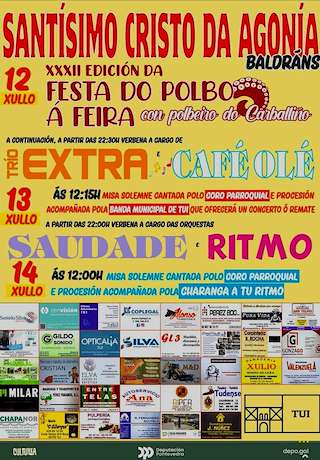 Fechas, información, programa, cartel, imágenes, mapa y ubicación de Santísimo Cristo da Agonía de Baldráns - XXXII Romería do Polbo á Feira  en  Tui