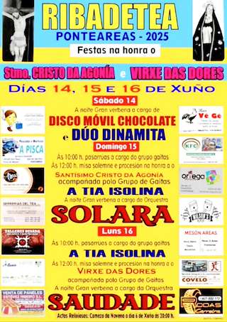 Fechas, información, programa, cartel, imágenes, mapa y ubicación de Santísimo Cristo da Agonía e Virxe das Dores de Ribadetea  en  Ponteareas