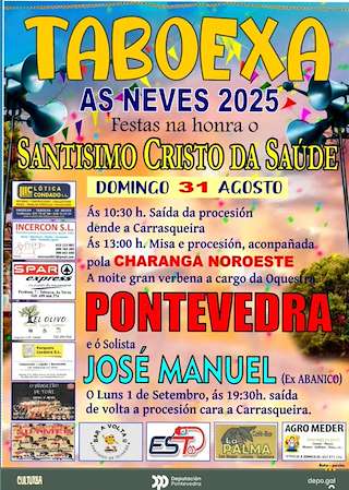 Fechas, información, programa, cartel, imágenes, mapa y ubicación de Santísimo Cristo da Saúde de Taboexa  en  As Neves